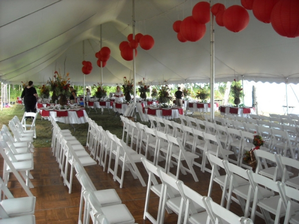 White wedding tent rentals Howard, Wisconsin